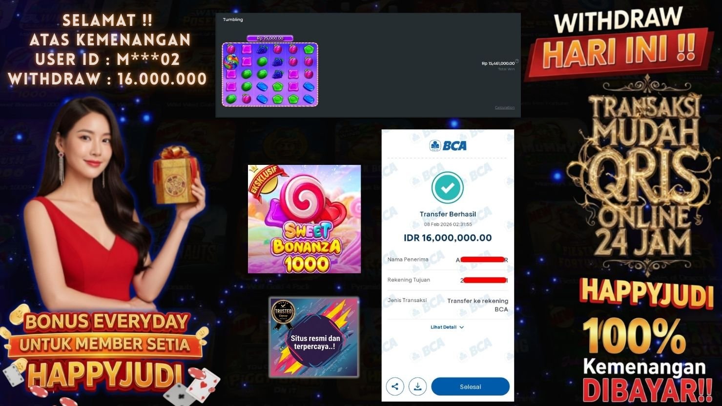 HAPPYJUDI JACKPOT SLOT SWEET BONANZA 1000